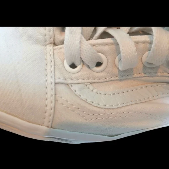 VANS Mens White Old Skool Canvas Shoes- Size US Men 7.5/Women 9 - Picture 8 of 14